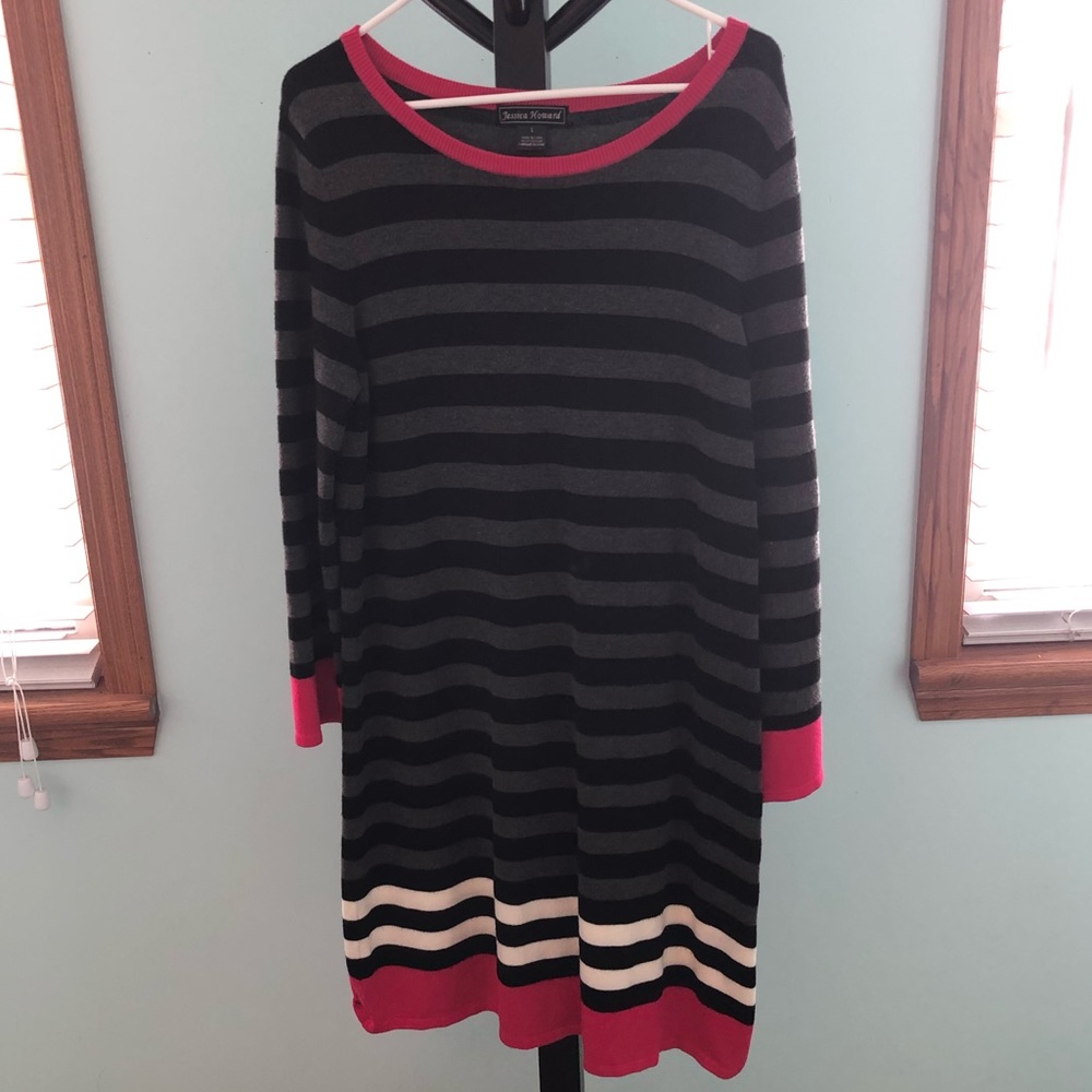 Jessica Howard striped sweater dress size large